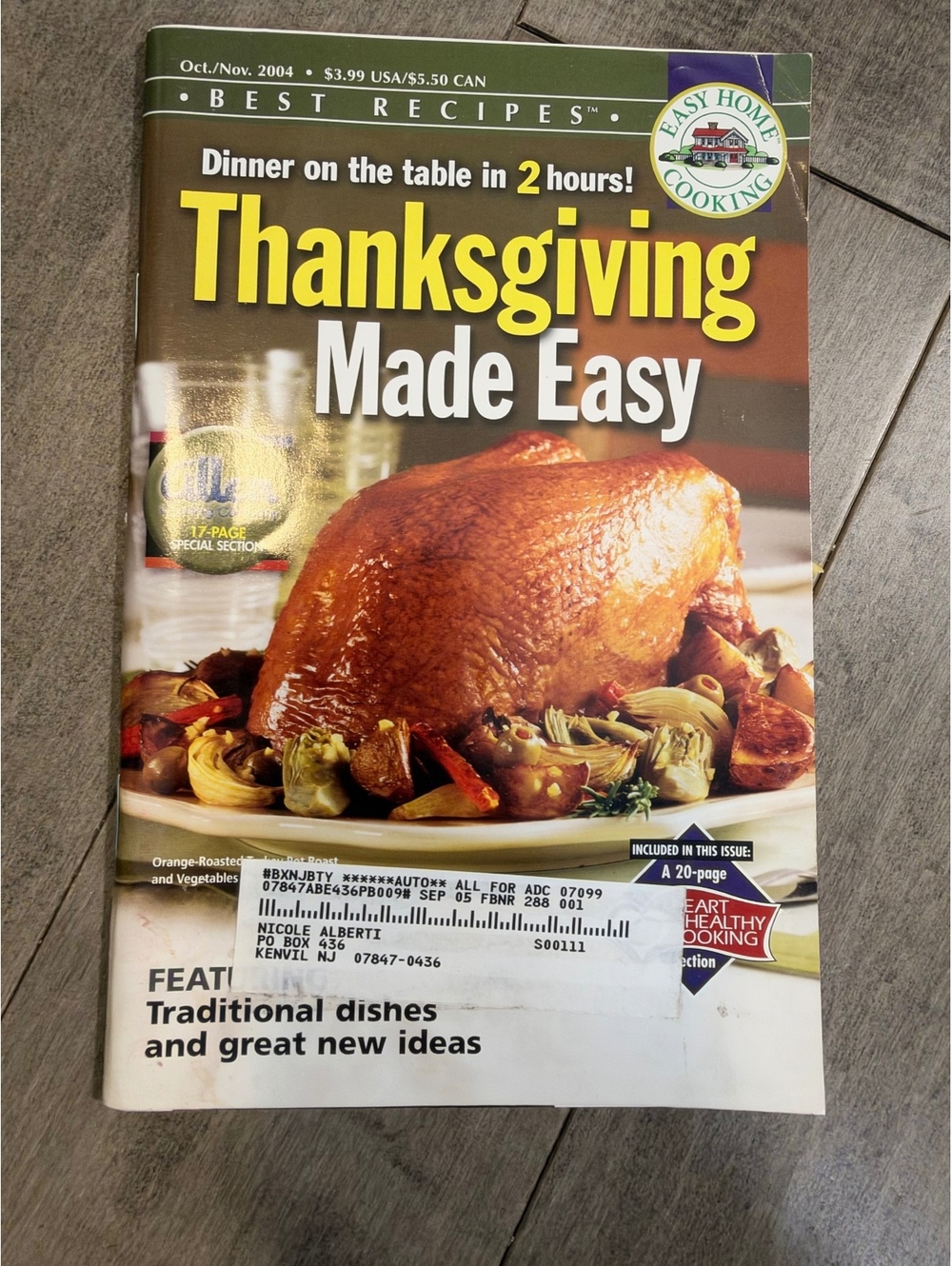 Thanksgiving Made Easy Cookbook October/November 2004 Edition - Traditional and